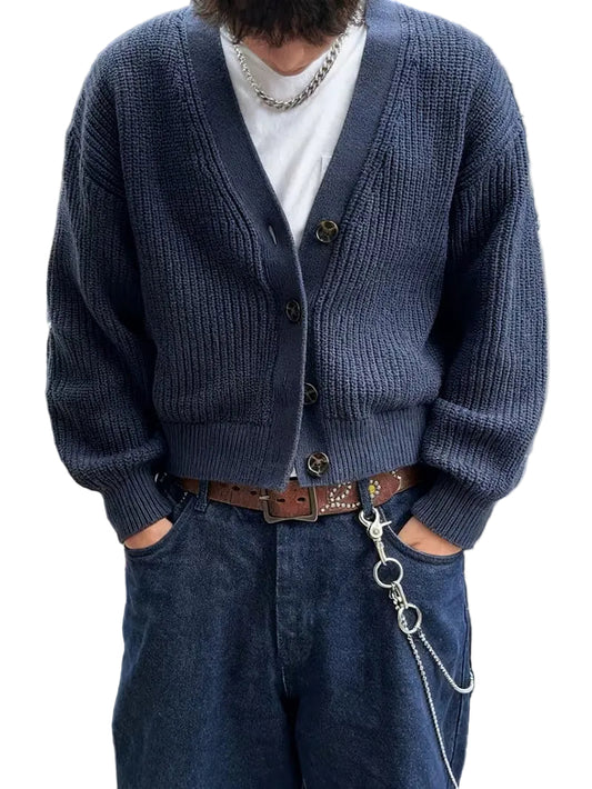 Men’s Ribbed Button-Front Cardigan