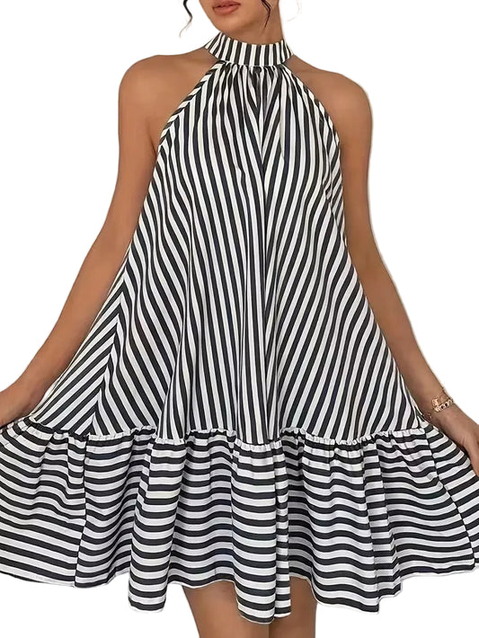 Women’s Striped Halter Mini Dress